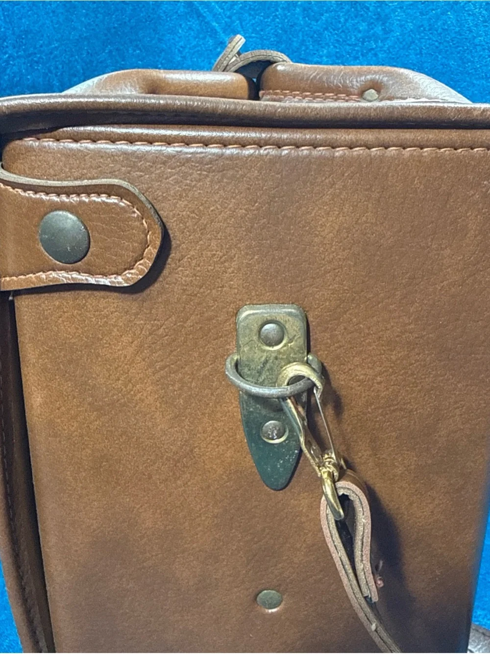 Vintage Hard Shell FOCAL Brown Leather Large Camera Case #203 Adjustable Strap